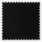 Black fabric swatch with pinked zigzag edges