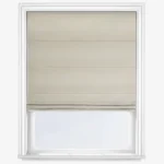 Roman blind in cream fabric mounted on a window